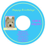 CD Dog Birthday Labels
